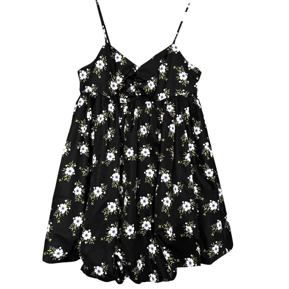 Free People In A Bubble Mini Dress Floral Smocked Zip Back OB1725278 Size Medium
